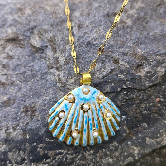 Blue Shell Necklace