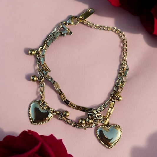 Golden Hearts Bracelet